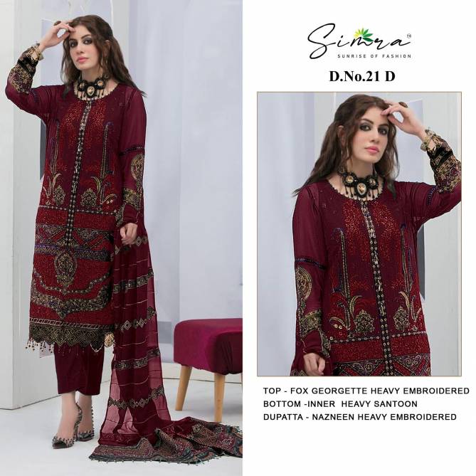Simra S 21 Georgette Pakistani Suits Catalog
